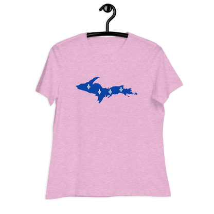 Michigan Upper Peninsula T-Shirt (w/ UP Quebec Flag Outline) | Women's Relaxed Fit