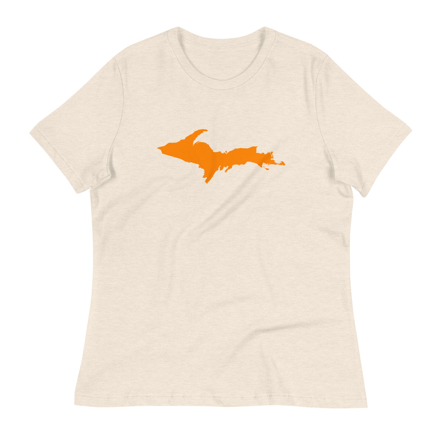 Michigan Upper Peninsula T-Shirts (w/ Orange UP Outline) | Women's Relaxed Fit