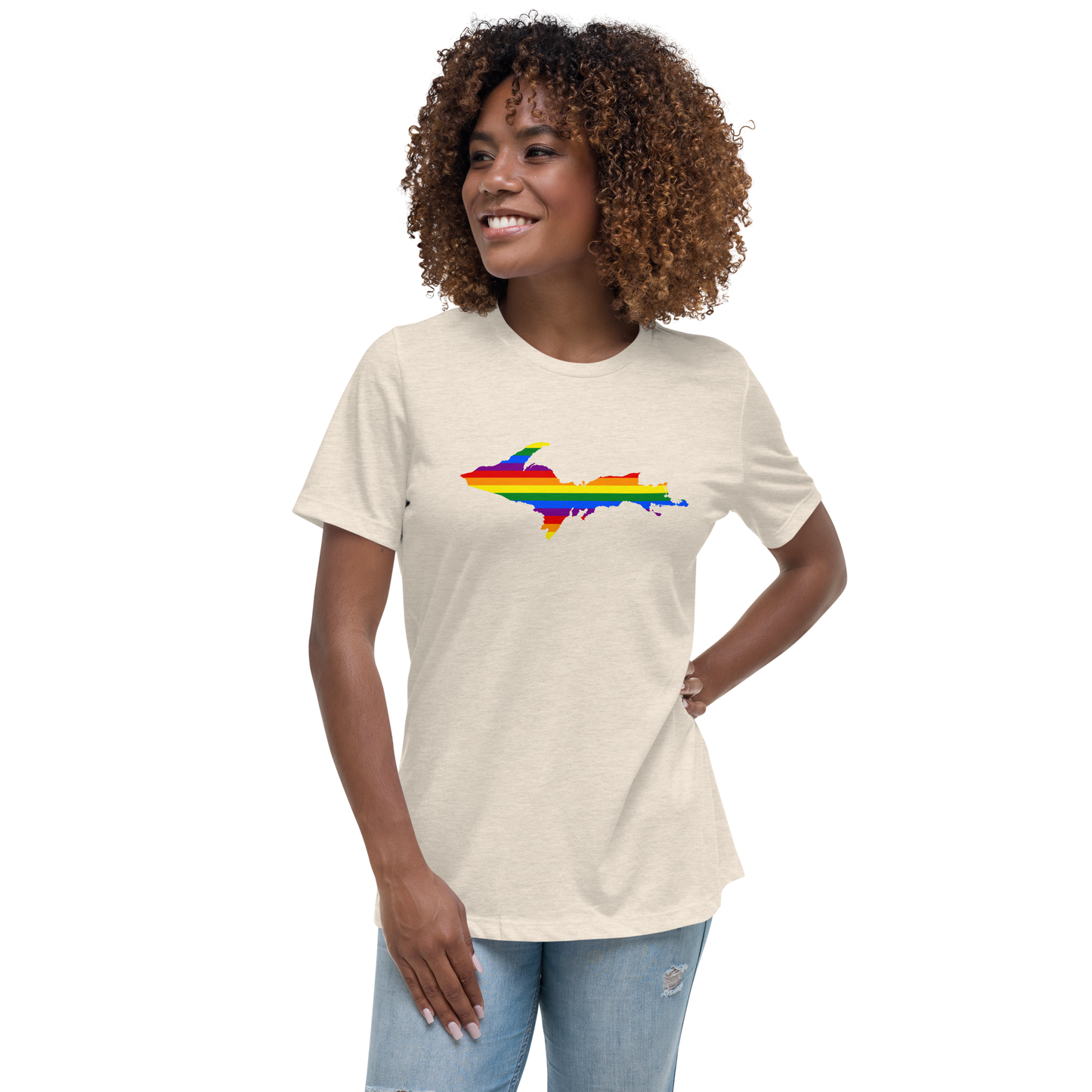 Michigan Upper Peninsula T-Shirt (w/ UP Pride Outline) | Women's Relaxed Fit