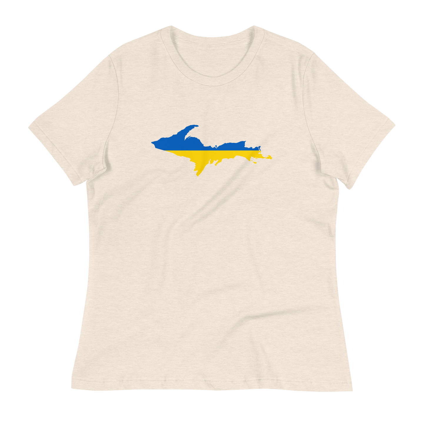 Michigan Upper Peninsula T-Shirt (w/ UP Ukraine Flag Outline) | Women's Relaxed Fit