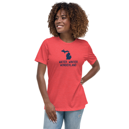 'Winter Water Wonderland' Michigan T-Shirt | Women's Relaxed Fit