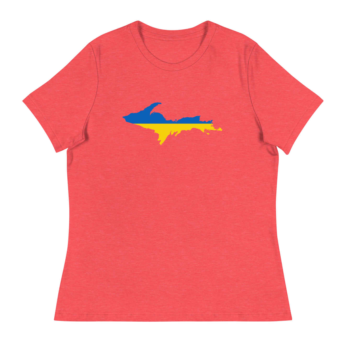 Michigan Upper Peninsula T-Shirt (w/ UP Ukraine Flag Outline) | Women's Relaxed Fit