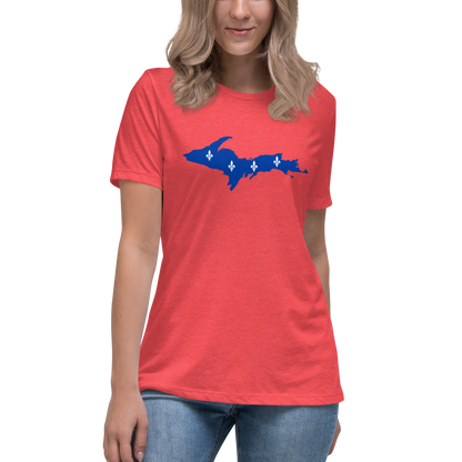 Michigan Upper Peninsula T-Shirt (w/ UP Quebec Flag Outline) | Women's Relaxed Fit