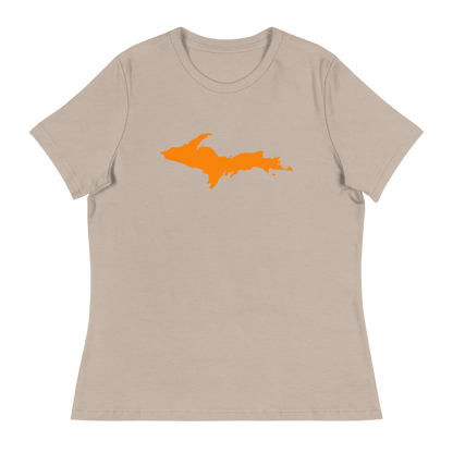 Michigan Upper Peninsula T-Shirts (w/ Orange UP Outline) | Women's Relaxed Fit