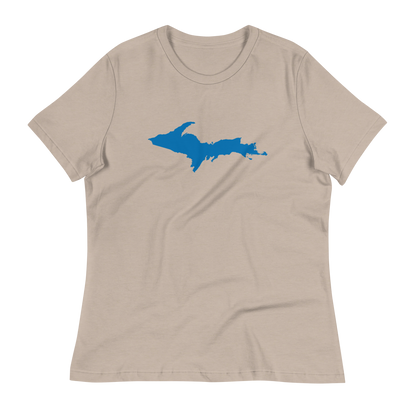 Michigan Upper Peninsula T-Shirt (w/ Azure UP Outline) | Women's Relaxed Fit