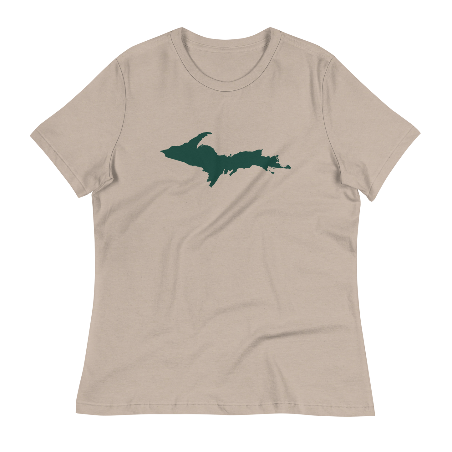 Michigan Upper Peninsula T-Shirt (w/ Green UP Outline) | Women's Relaxed Fit