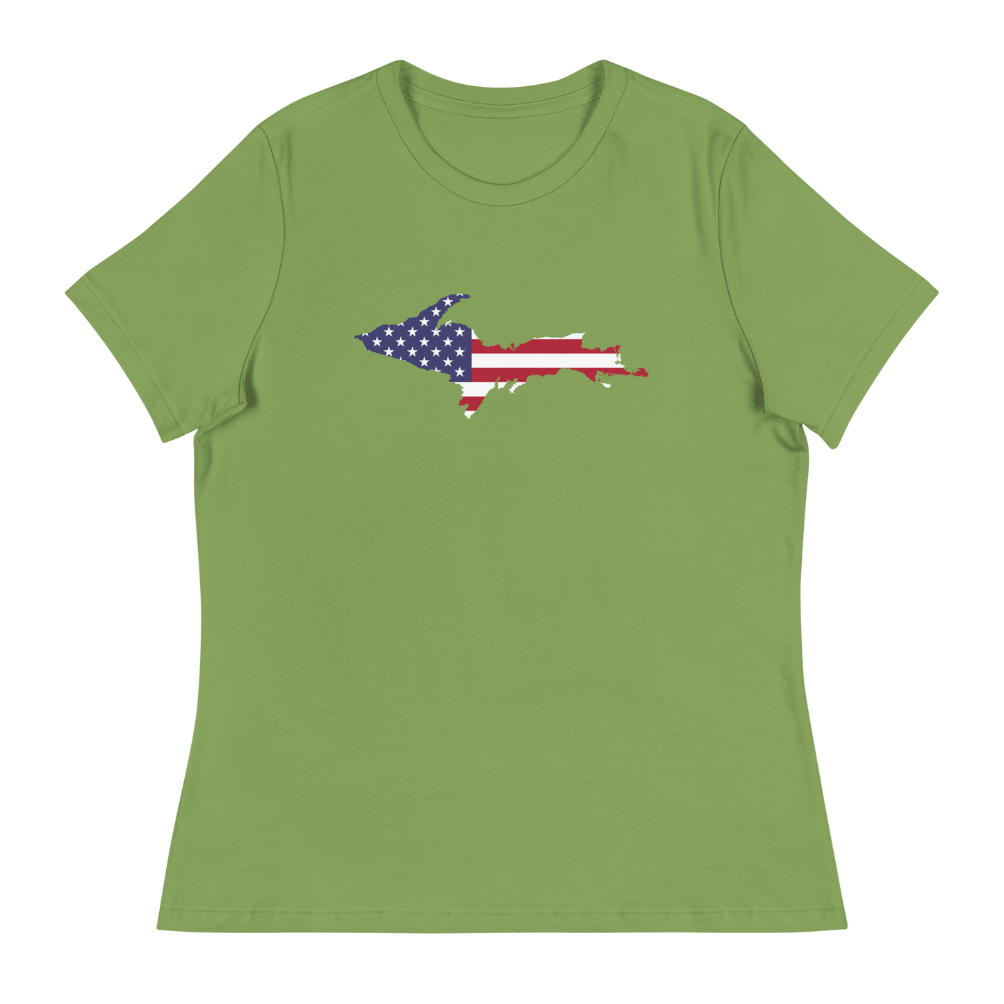 Michigan Upper Peninsula T-Shirt (w/ UP USA Flag Outline) | Women's Relaxed Fit