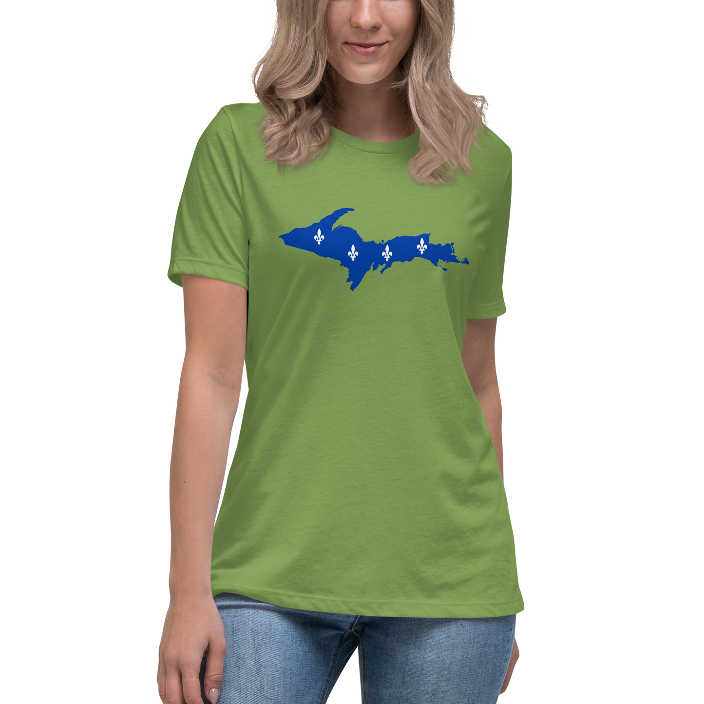 Michigan Upper Peninsula T-Shirt (w/ UP Quebec Flag Outline) | Women's Relaxed Fit