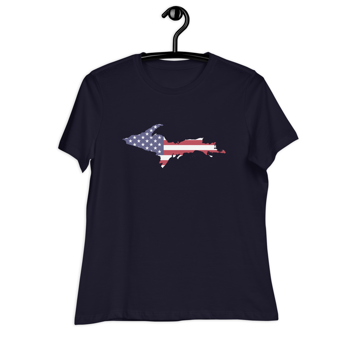 Michigan Upper Peninsula T-Shirt (w/ UP USA Flag Outline) | Women's Relaxed Fit