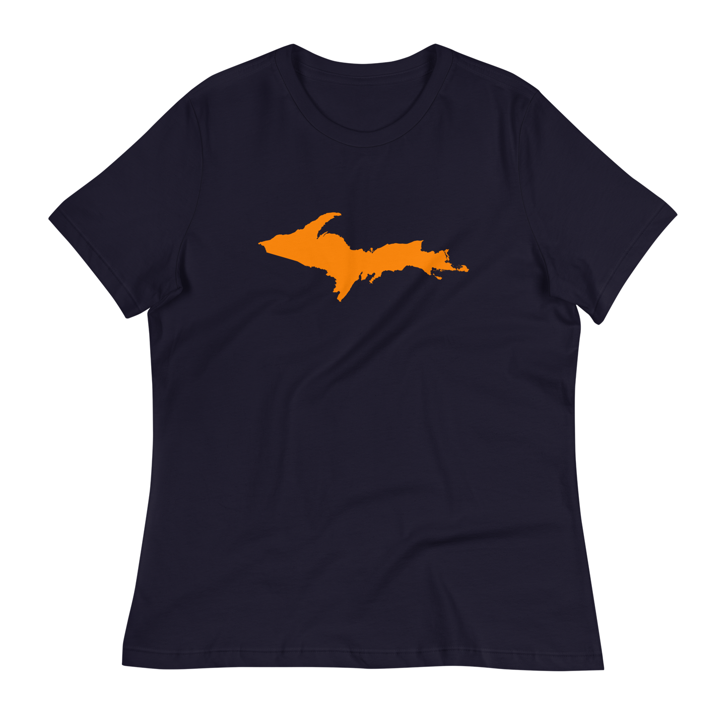 Michigan Upper Peninsula T-Shirts (w/ Orange UP Outline) | Women's Relaxed Fit