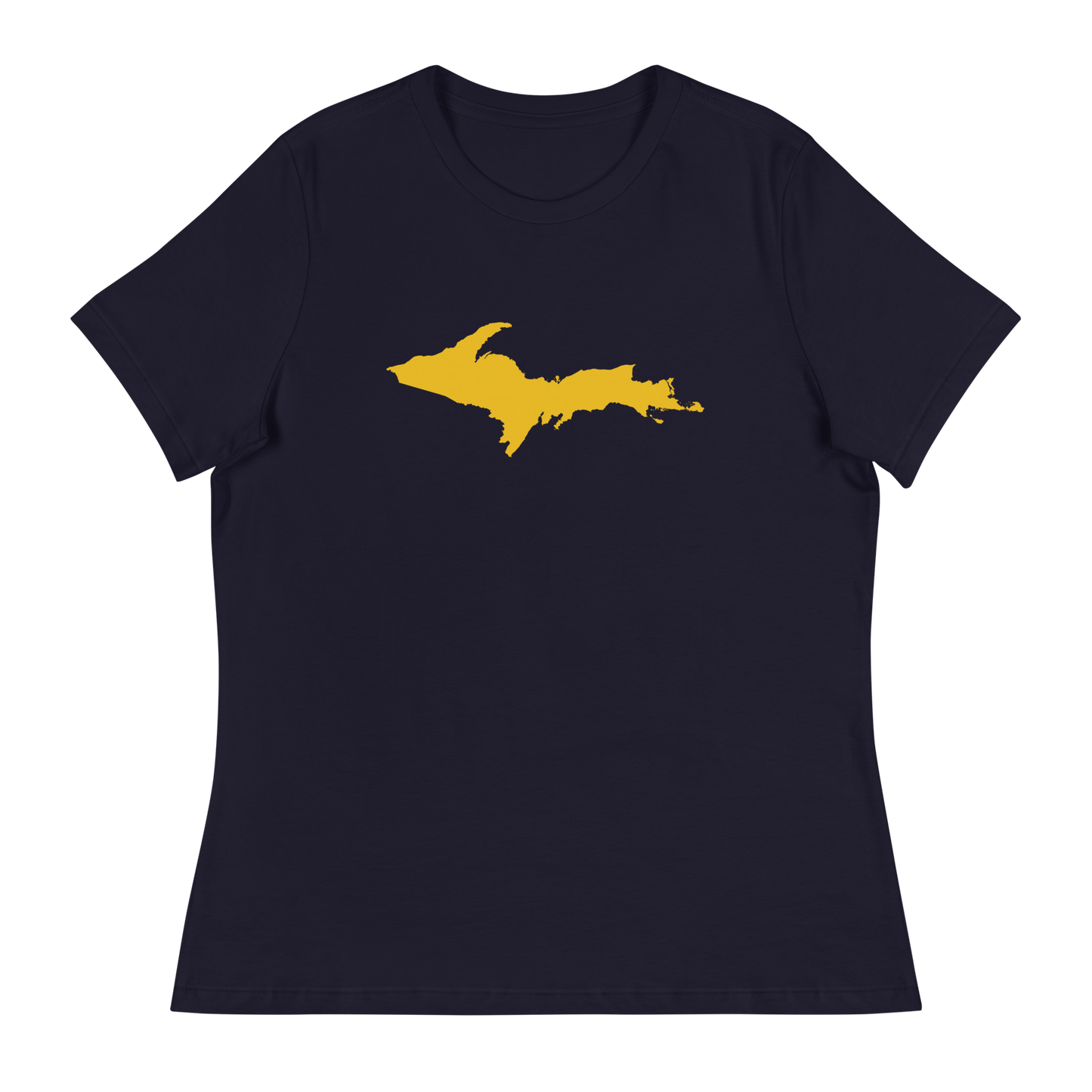 Michigan Upper Peninsula T-Shirt (w/ Gold UP Outline) | Women's Relaxed Fit