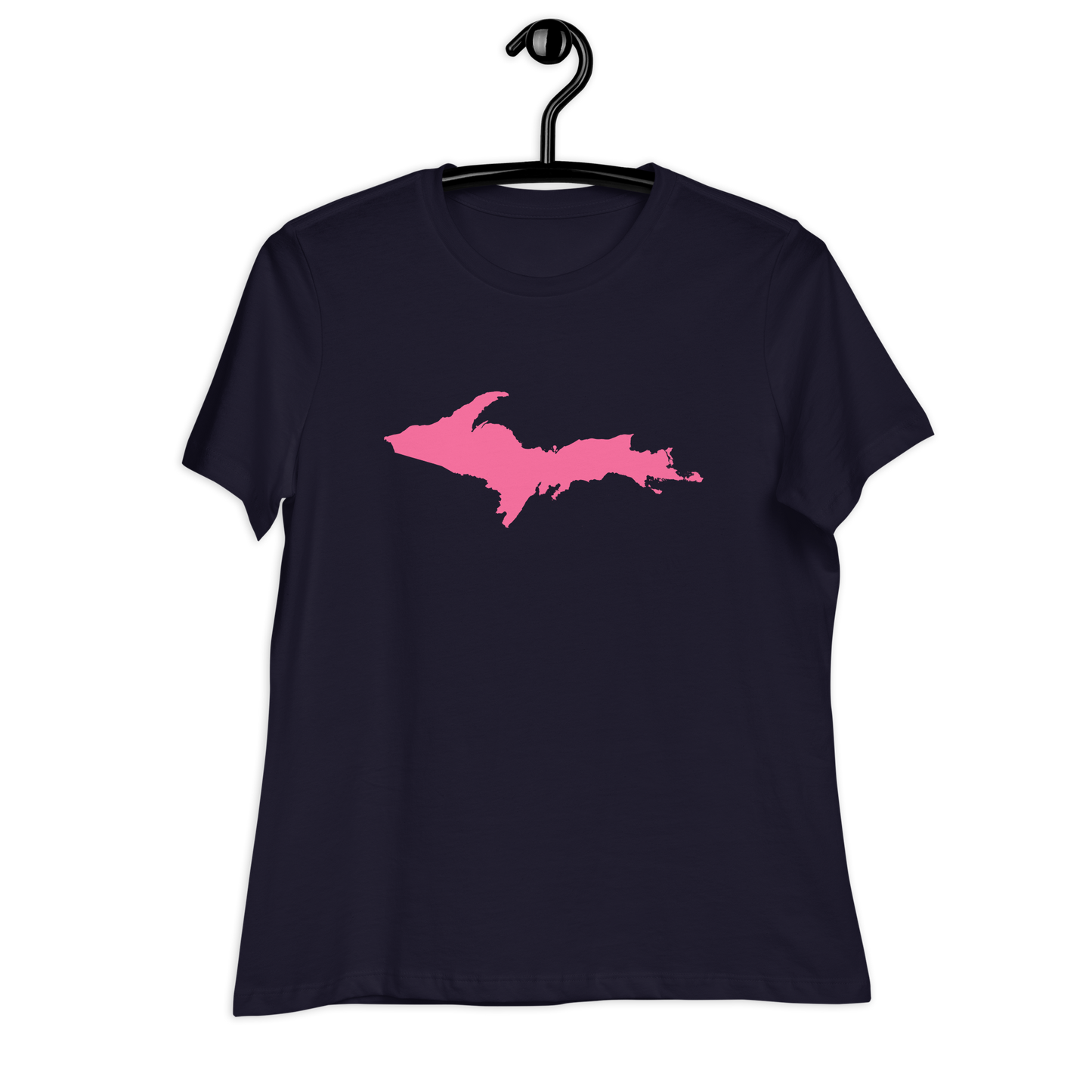 Michigan Upper Peninsula T-Shirt (w/ Pink UP Outline) | Women's Relaxed Fit