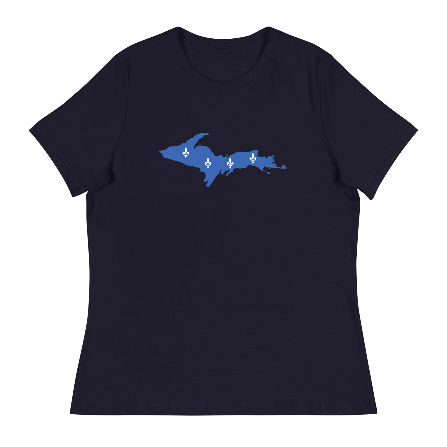 Michigan Upper Peninsula T-Shirt (w/ UP Quebec Flag Outline) | Women's Relaxed Fit