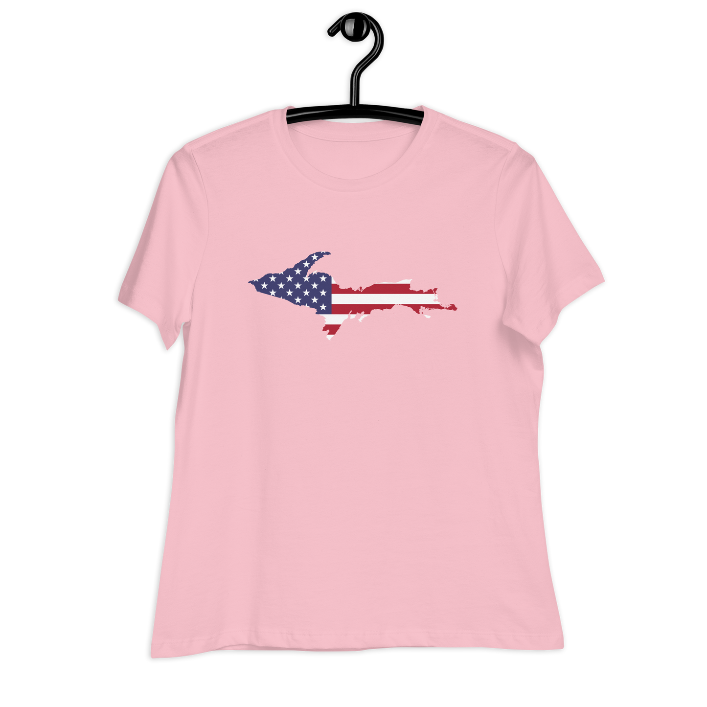 Michigan Upper Peninsula T-Shirt (w/ UP USA Flag Outline) | Women's Relaxed Fit