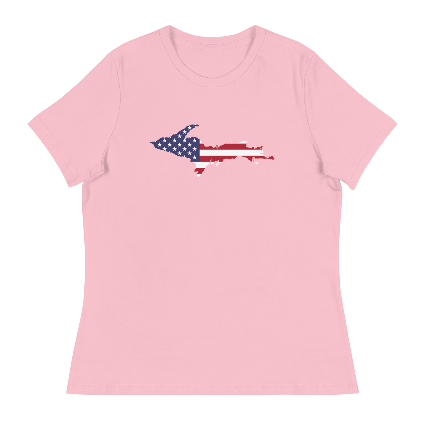 Michigan Upper Peninsula T-Shirt (w/ UP USA Flag Outline) | Women's Relaxed Fit