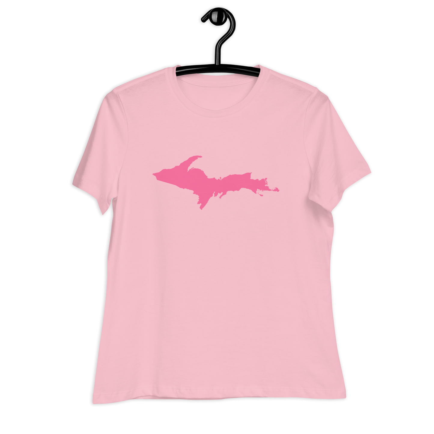 Michigan Upper Peninsula T-Shirt (w/ Pink UP Outline) | Women's Relaxed Fit