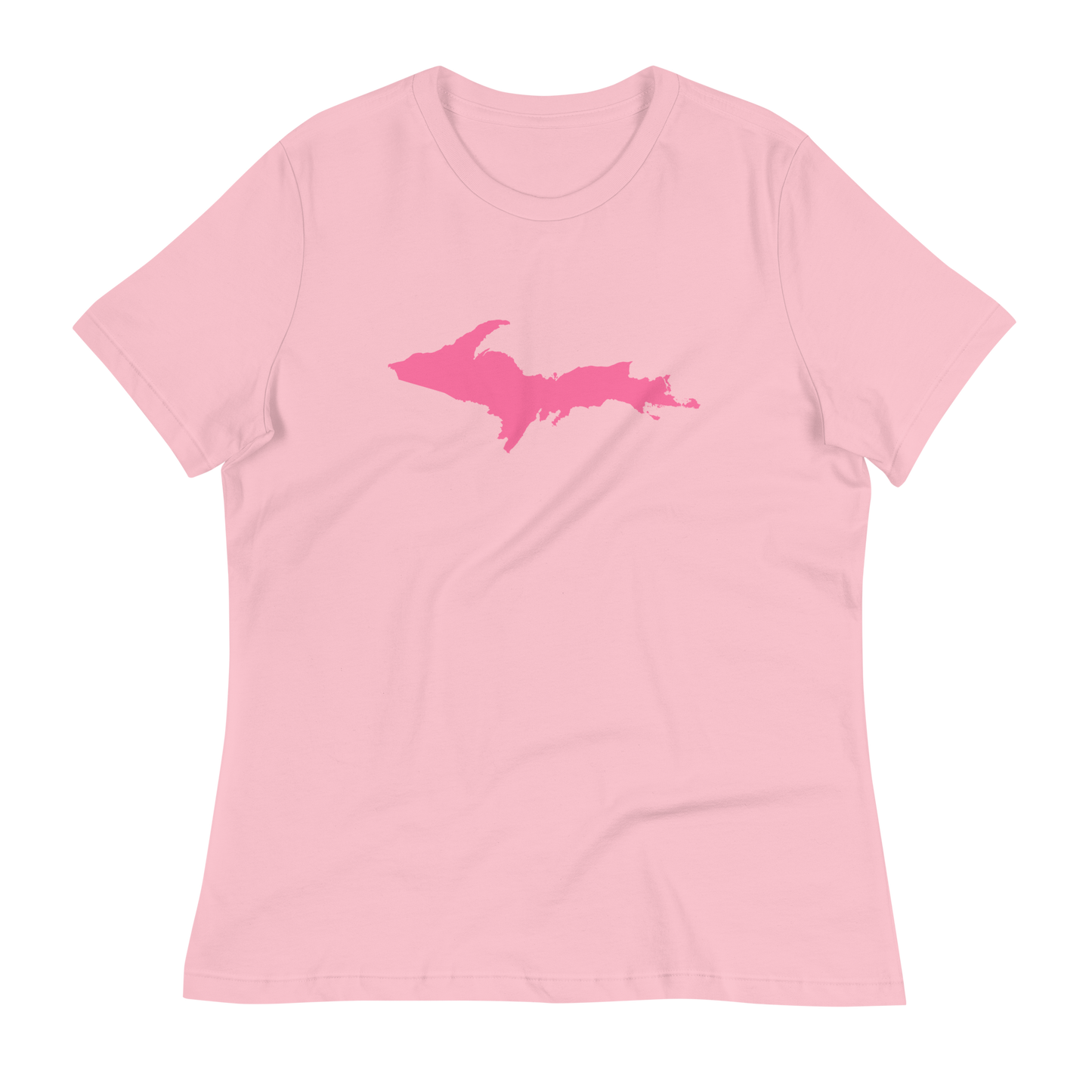 Michigan Upper Peninsula T-Shirt (w/ Pink UP Outline) | Women's Relaxed Fit