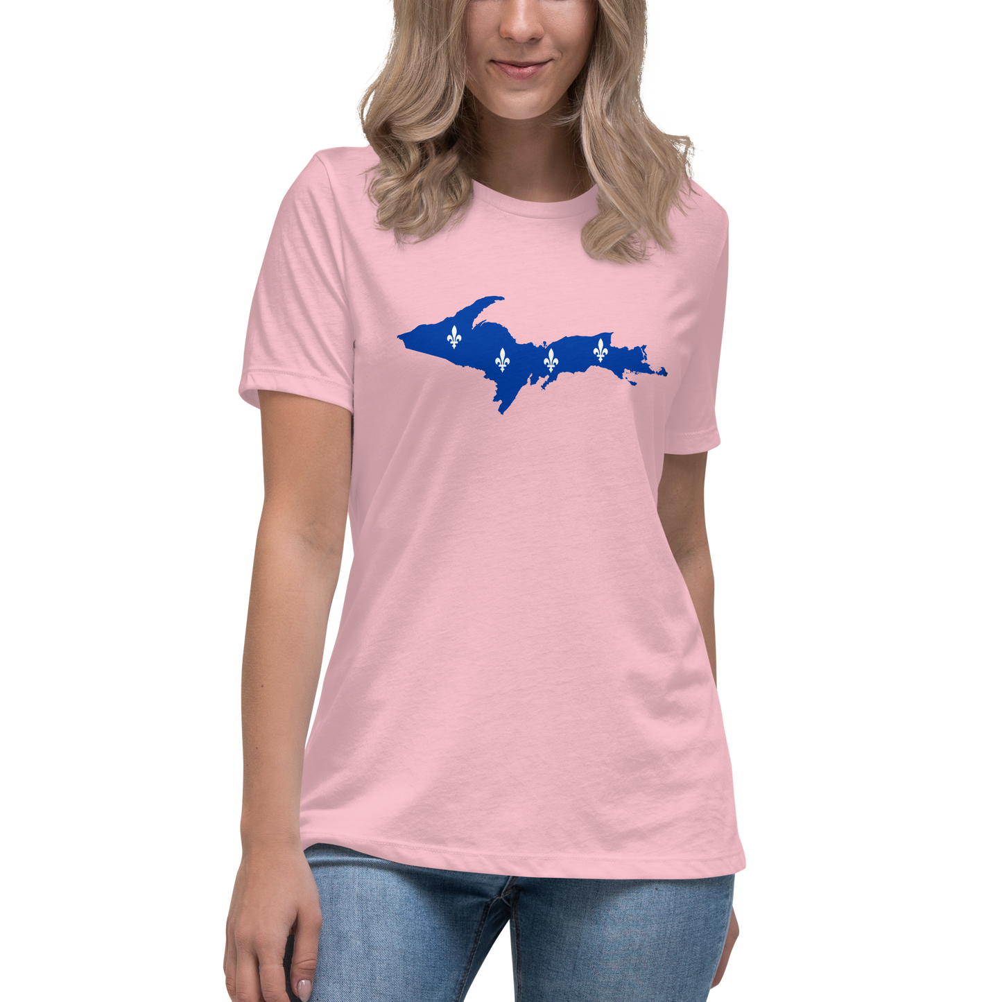 Michigan Upper Peninsula T-Shirt (w/ UP Quebec Flag Outline) | Women's Relaxed Fit