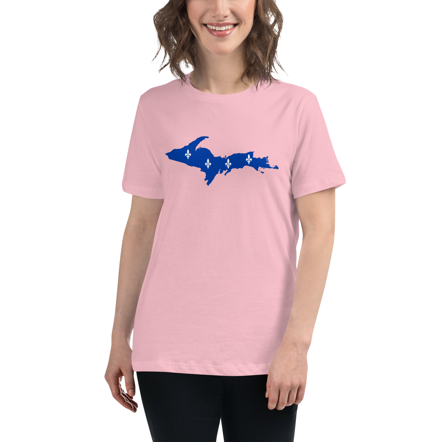 Michigan Upper Peninsula T-Shirt (w/ UP Quebec Flag Outline) | Women's Relaxed Fit