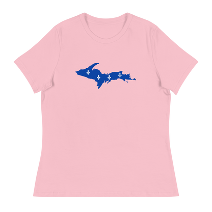 Michigan Upper Peninsula T-Shirt (w/ UP Quebec Flag Outline) | Women's Relaxed Fit