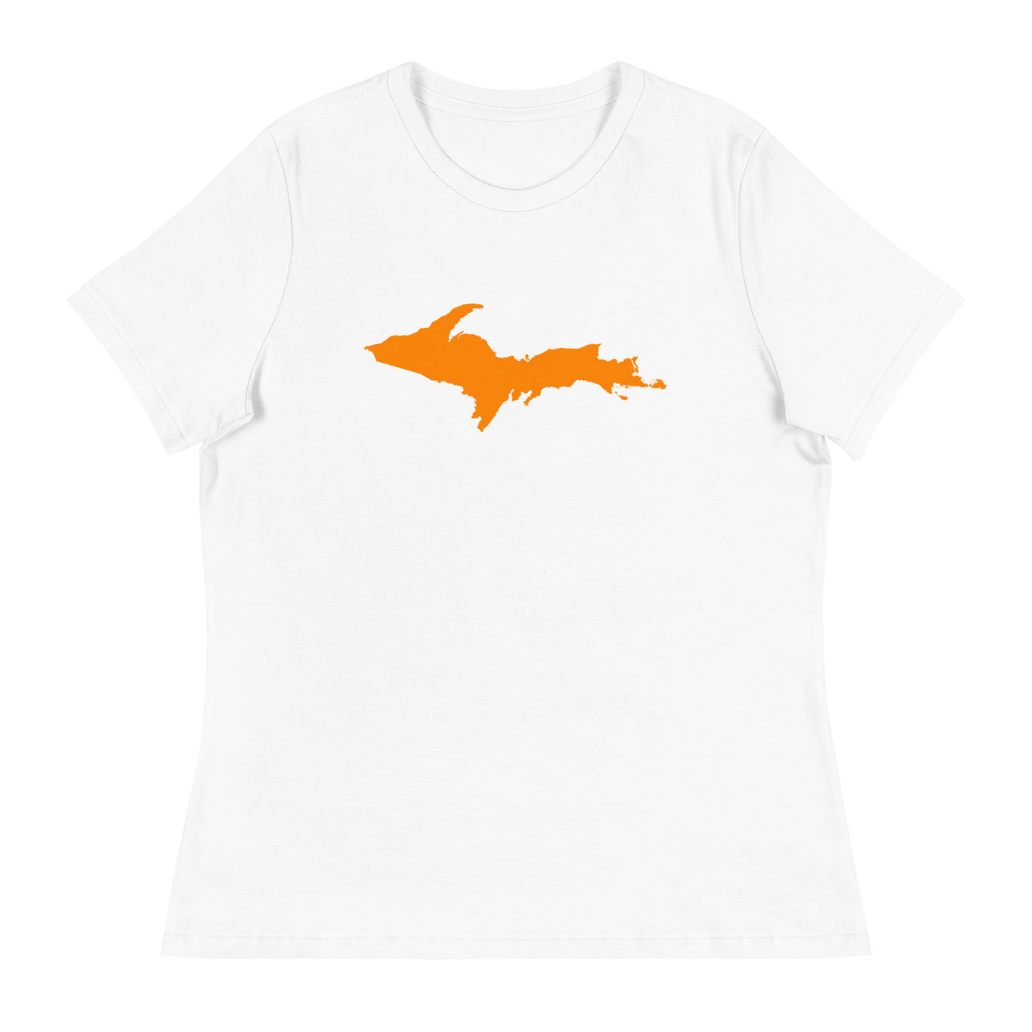 Michigan Upper Peninsula T-Shirts (w/ Orange UP Outline) | Women's Relaxed Fit