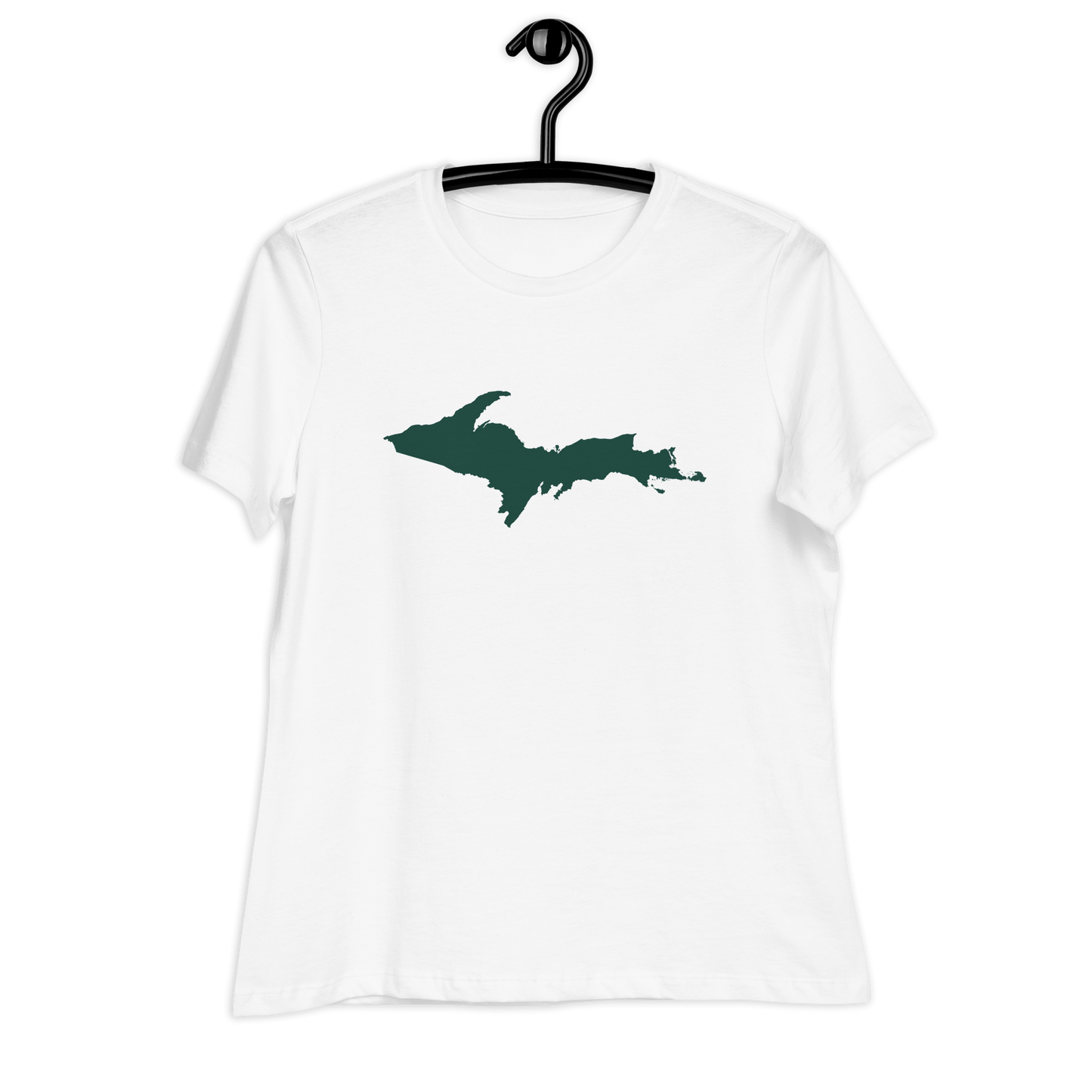 Michigan Upper Peninsula T-Shirt (w/ Green UP Outline) | Women's Relaxed Fit