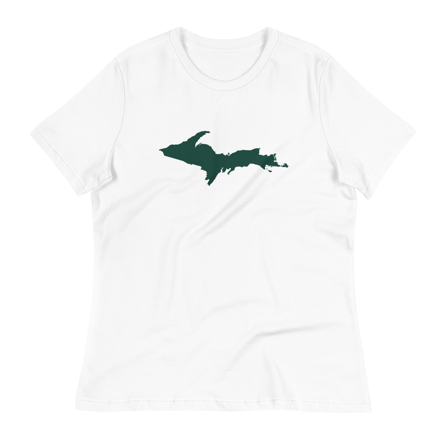 Michigan Upper Peninsula T-Shirt (w/ Green UP Outline) | Women's Relaxed Fit