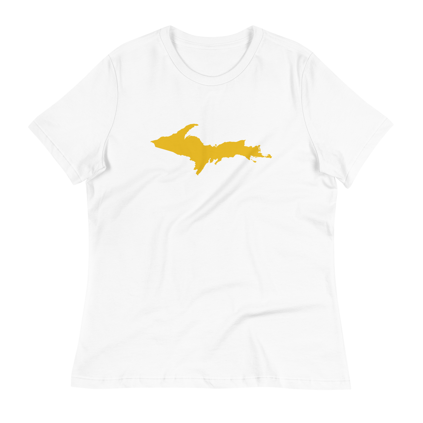 Michigan Upper Peninsula T-Shirt (w/ Gold UP Outline) | Women's Relaxed Fit