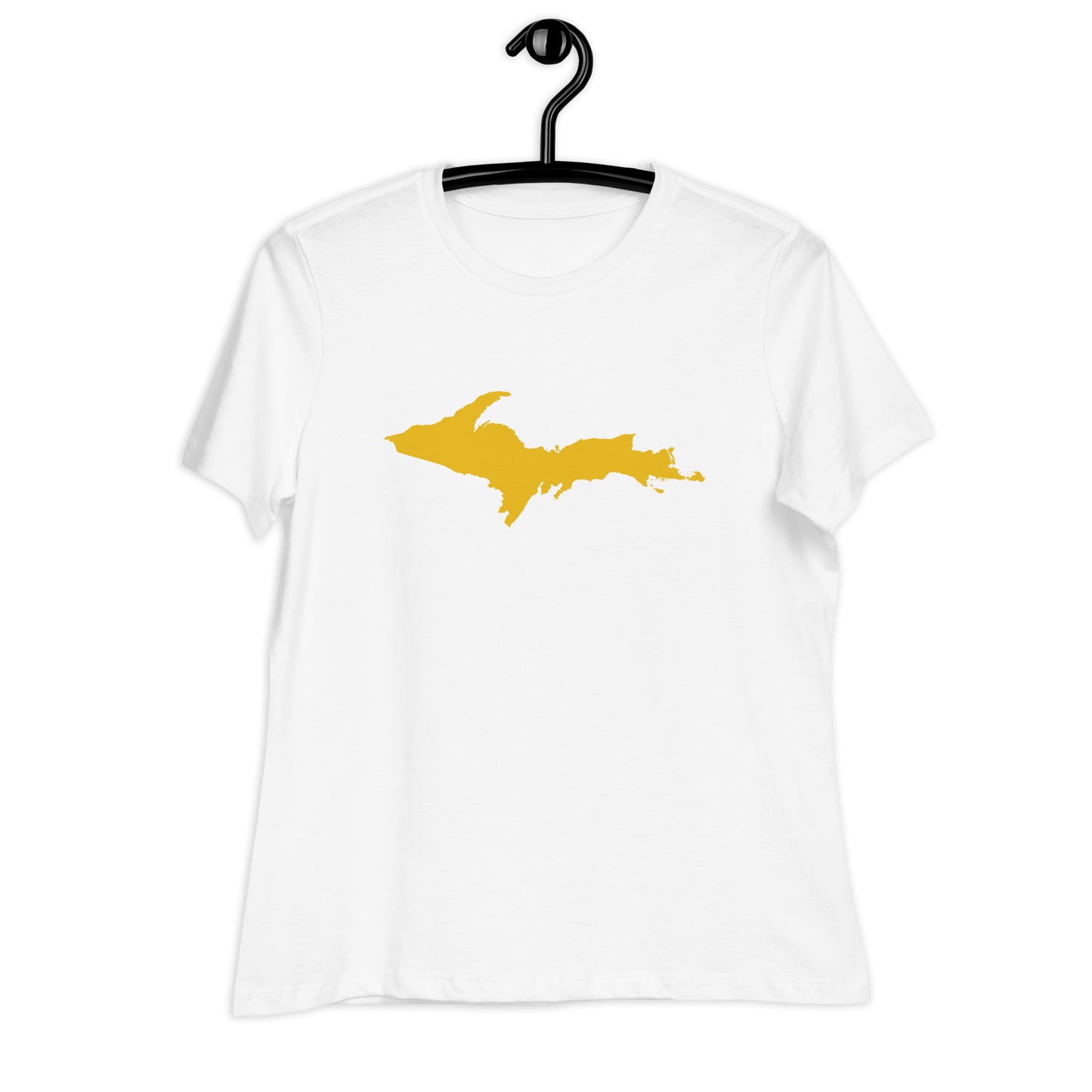 Michigan Upper Peninsula T-Shirt (w/ Gold UP Outline) | Women's Relaxed Fit