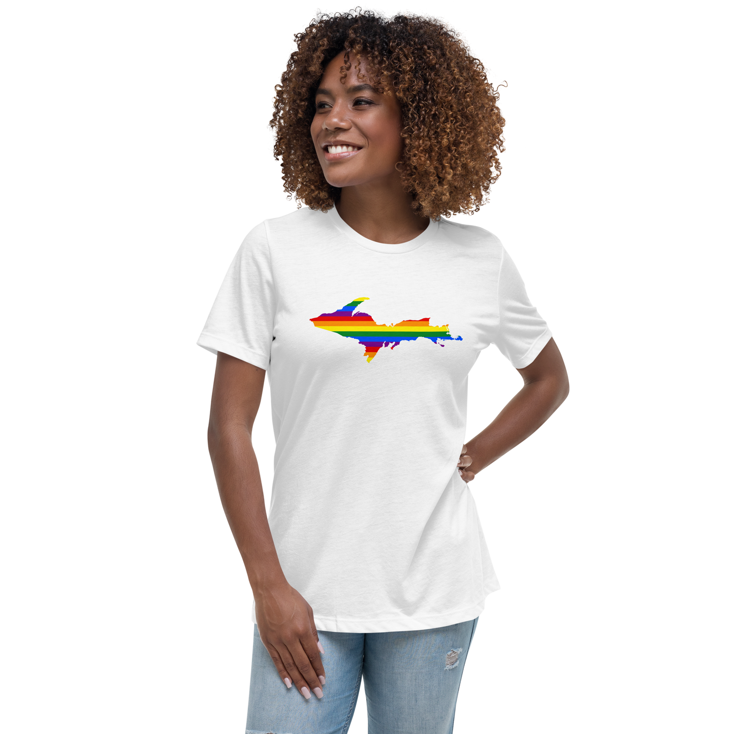 Michigan Upper Peninsula T-Shirt (w/ UP Pride Outline) | Women's Relaxed Fit