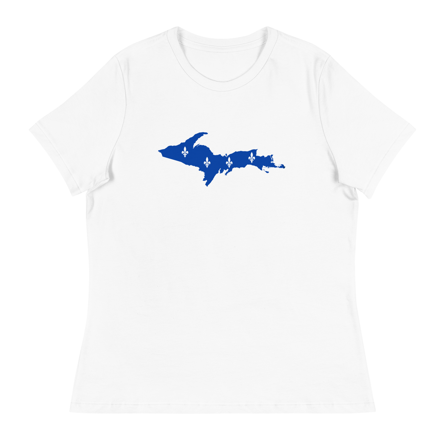 Michigan Upper Peninsula T-Shirt (w/ UP Quebec Flag Outline) | Women's Relaxed Fit