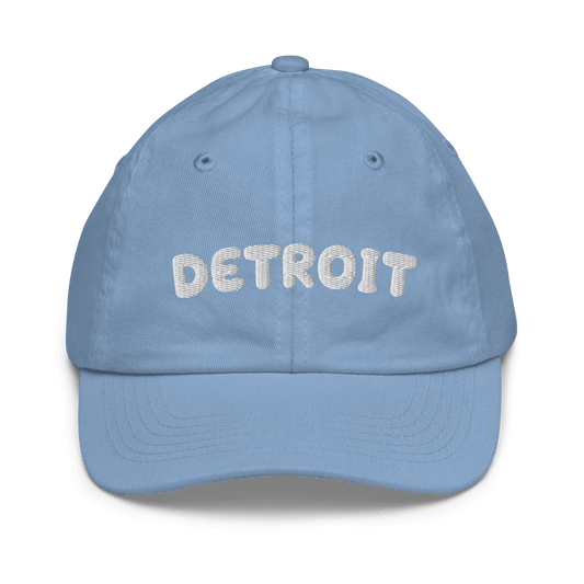'Detroit' Youth Baseball Cap (Kid's Font) - Circumspice Michigan