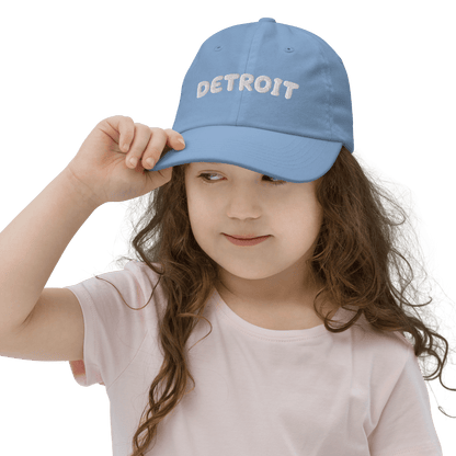 'Detroit' Youth Baseball Cap (Kid's Font) - Circumspice Michigan