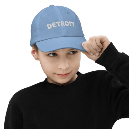 'Detroit' Youth Baseball Cap (Kid's Font) - Circumspice Michigan