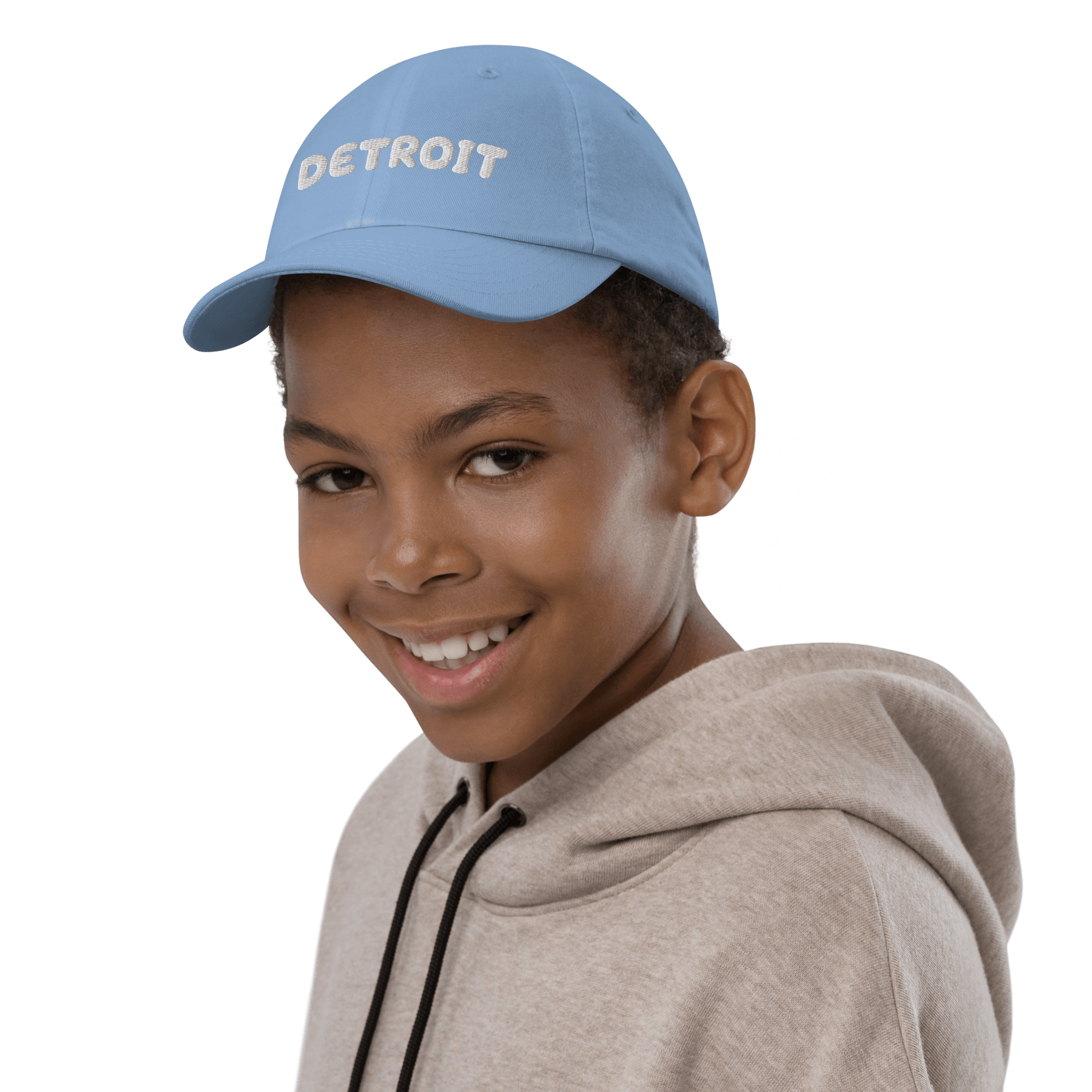 'Detroit' Youth Baseball Cap (Kid's Font) - Circumspice Michigan