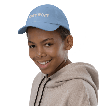 'Detroit' Youth Baseball Cap (Kid's Font) - Circumspice Michigan