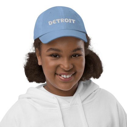 'Detroit' Youth Baseball Cap (Kid's Font) - Circumspice Michigan