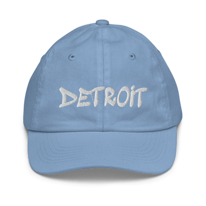 'Detroit' Youth Baseball Cap (1980s Hip Hop Font) - Circumspice Michigan