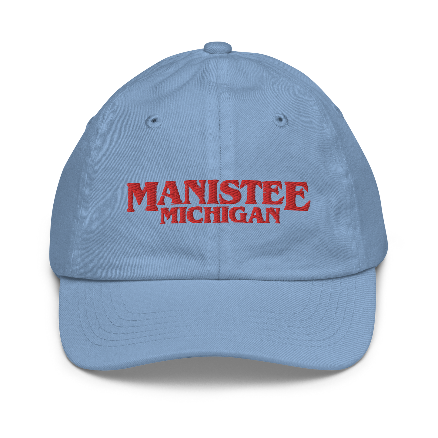 'Manistee Michigan' Youth Baseball Cap (1980s Drama Parody)