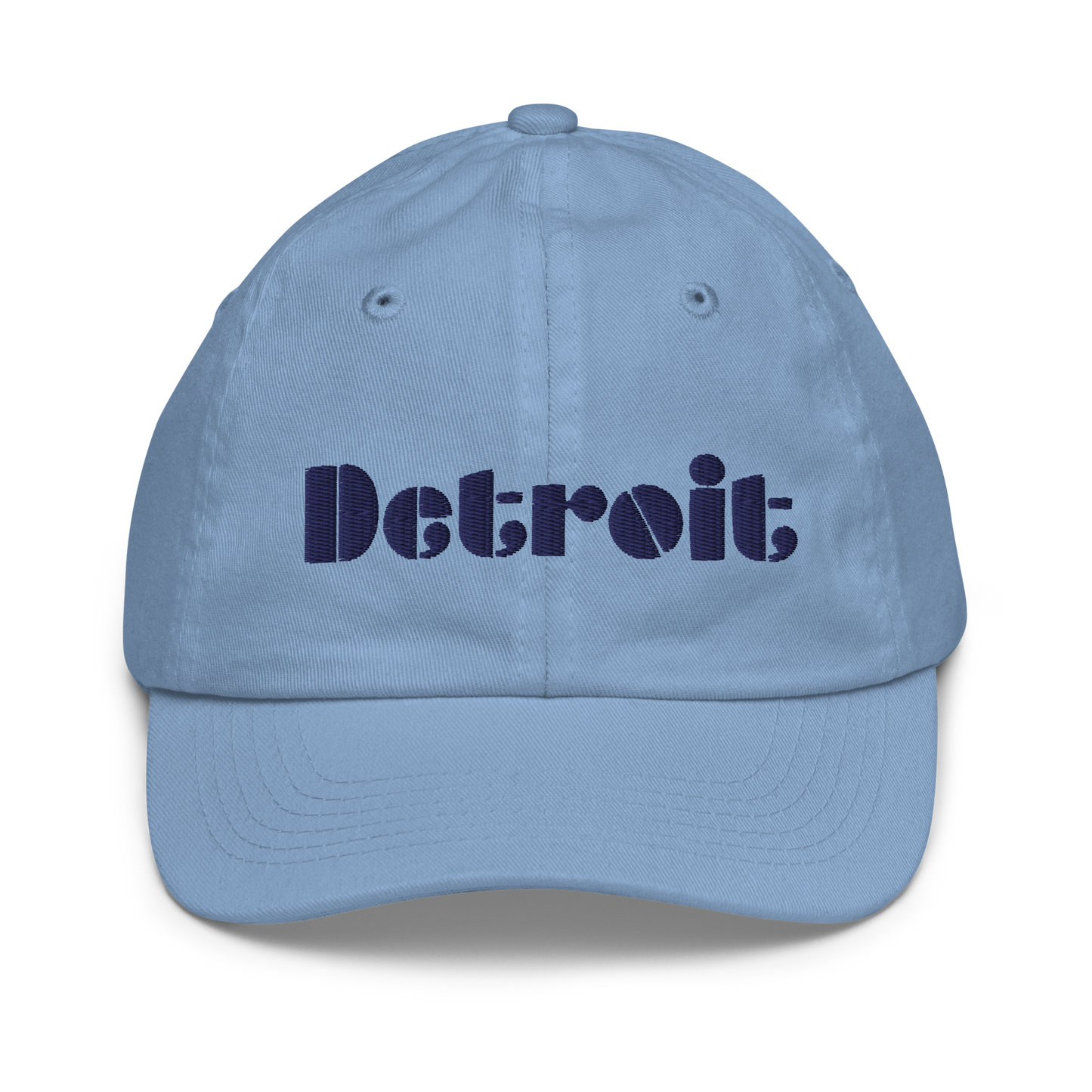 'Detroit' Youth Baseball Cap | White/Black Embroidery