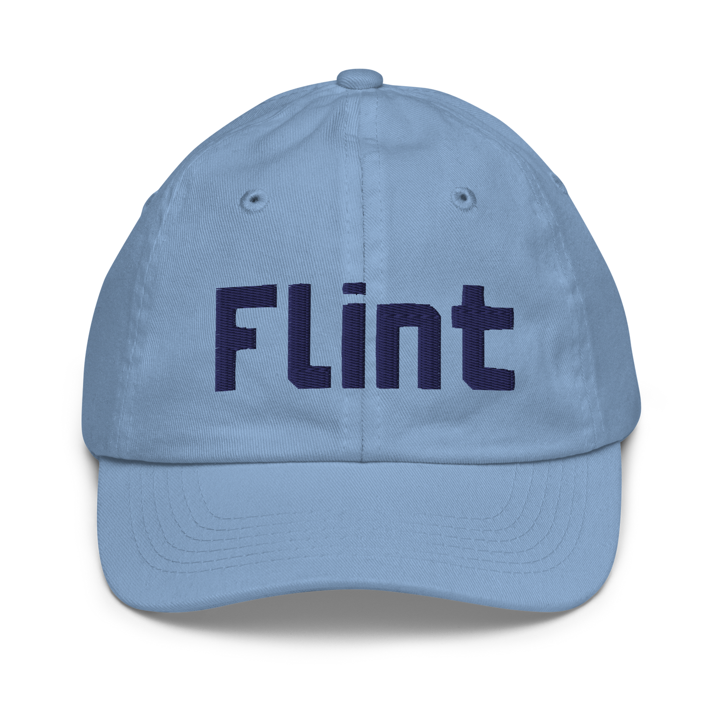 'Flint' Youth Baseball Cap | White/Black Embroidery