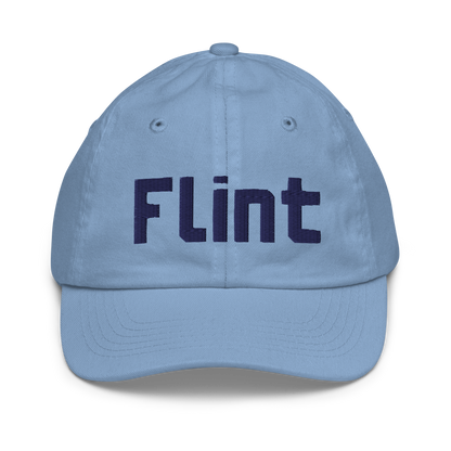 'Flint' Youth Baseball Cap | White/Black Embroidery