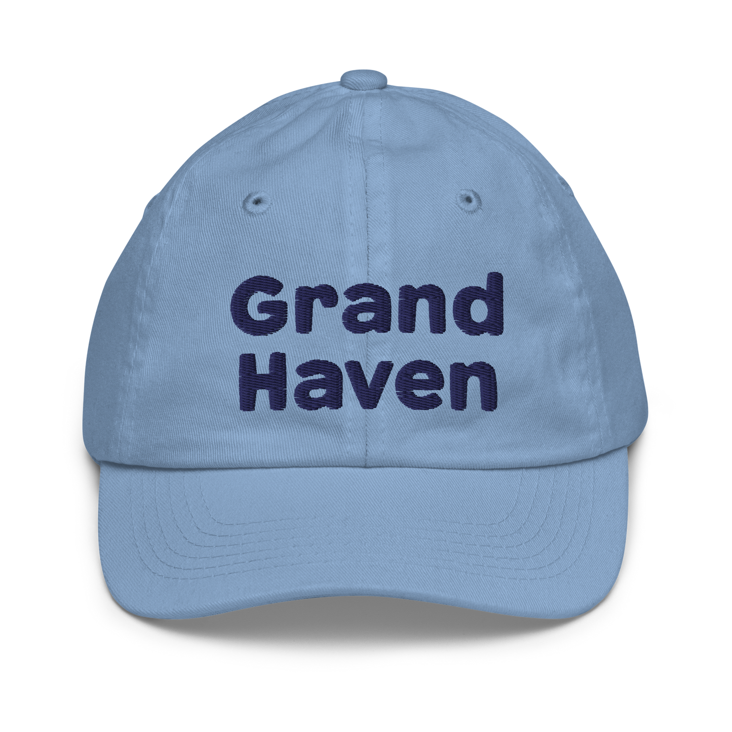 'Grand Haven' Youth Baseball Cap | White/Navy Embroidery