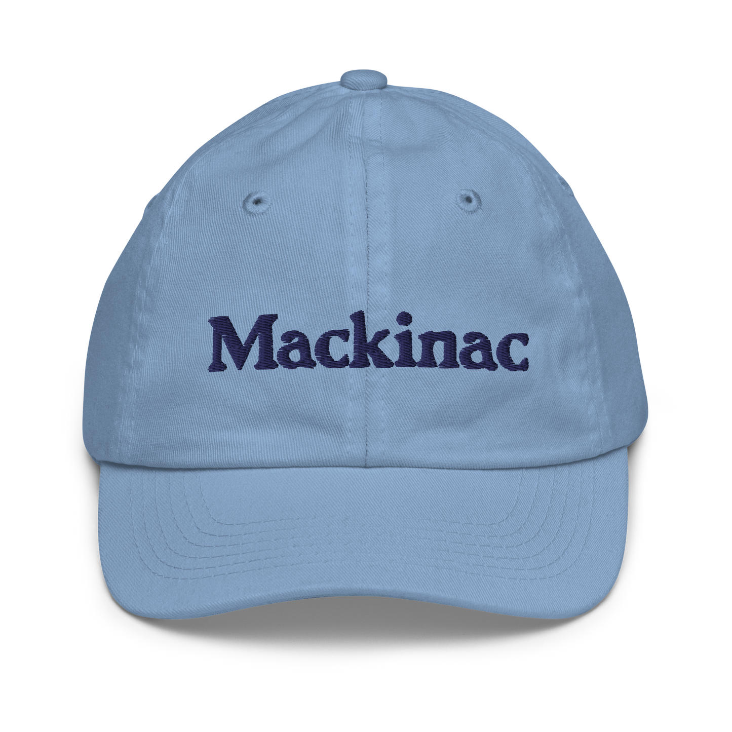 'Mackinac' Youth Baseball Cap | White/Navy Embroidery