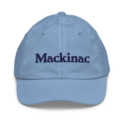 'Mackinac' Youth Baseball Cap | White/Navy Embroidery