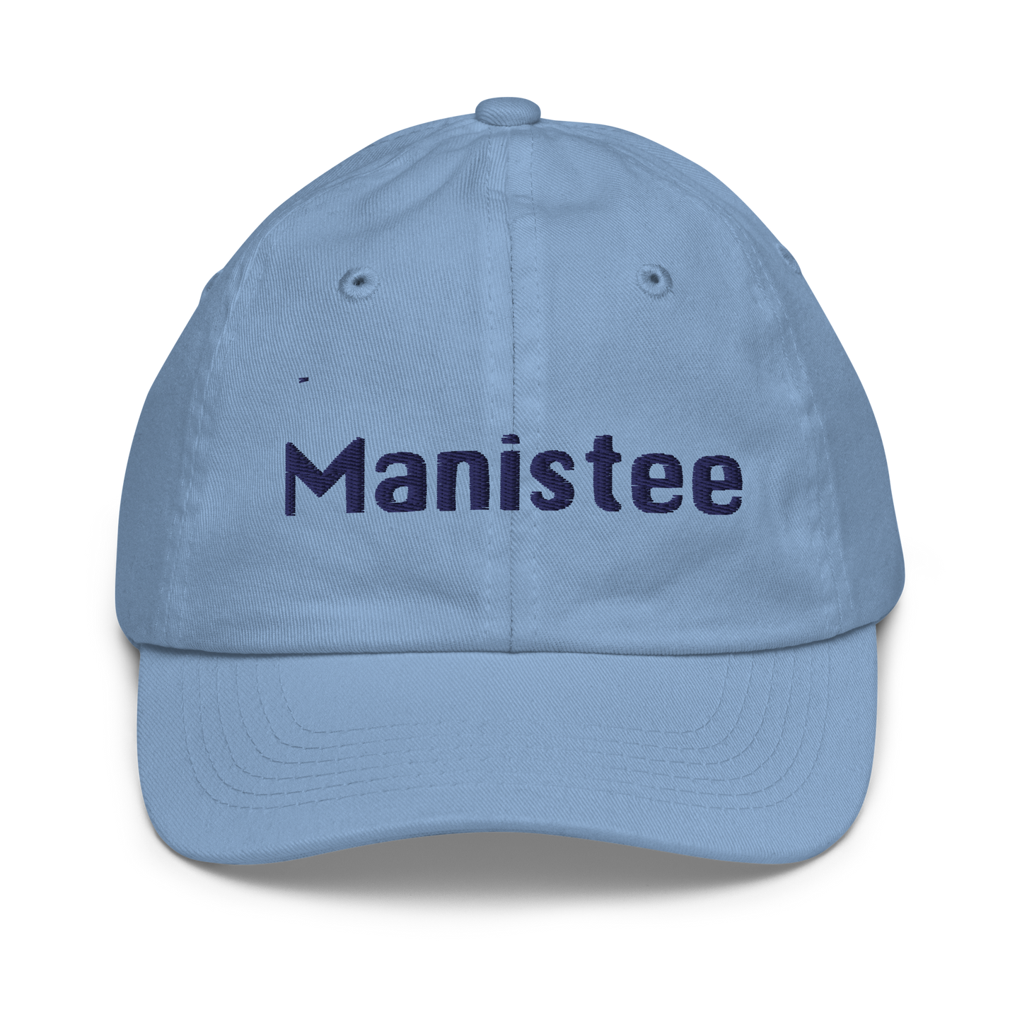 'Manistee' Youth Baseball Cap | White/Navy Embroidery