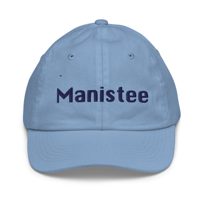 'Manistee' Youth Baseball Cap | White/Navy Embroidery