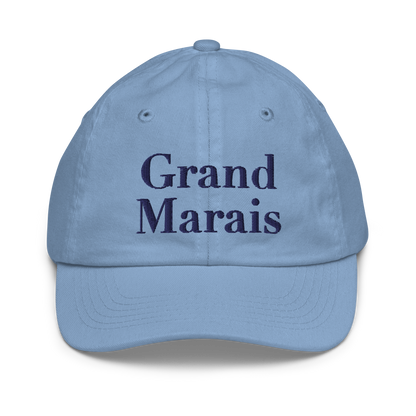 'Grand Marais' Youth Baseball Cap | White/Black Embroidery