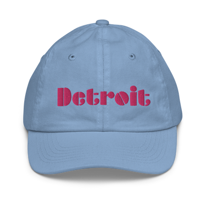 'Detroit' Youth Baseball Cap | Pink Embroidery