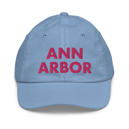 'Ann Arbor' Youth Baseball Cap | Pink Embroidery